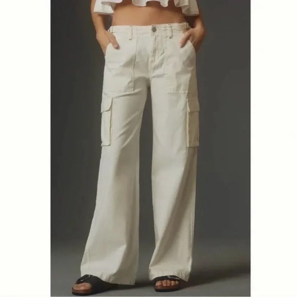 NWT Anthropologie Sanctuary Women's Reissue Cargo Pants Ivory XL - Picture 7 of 8